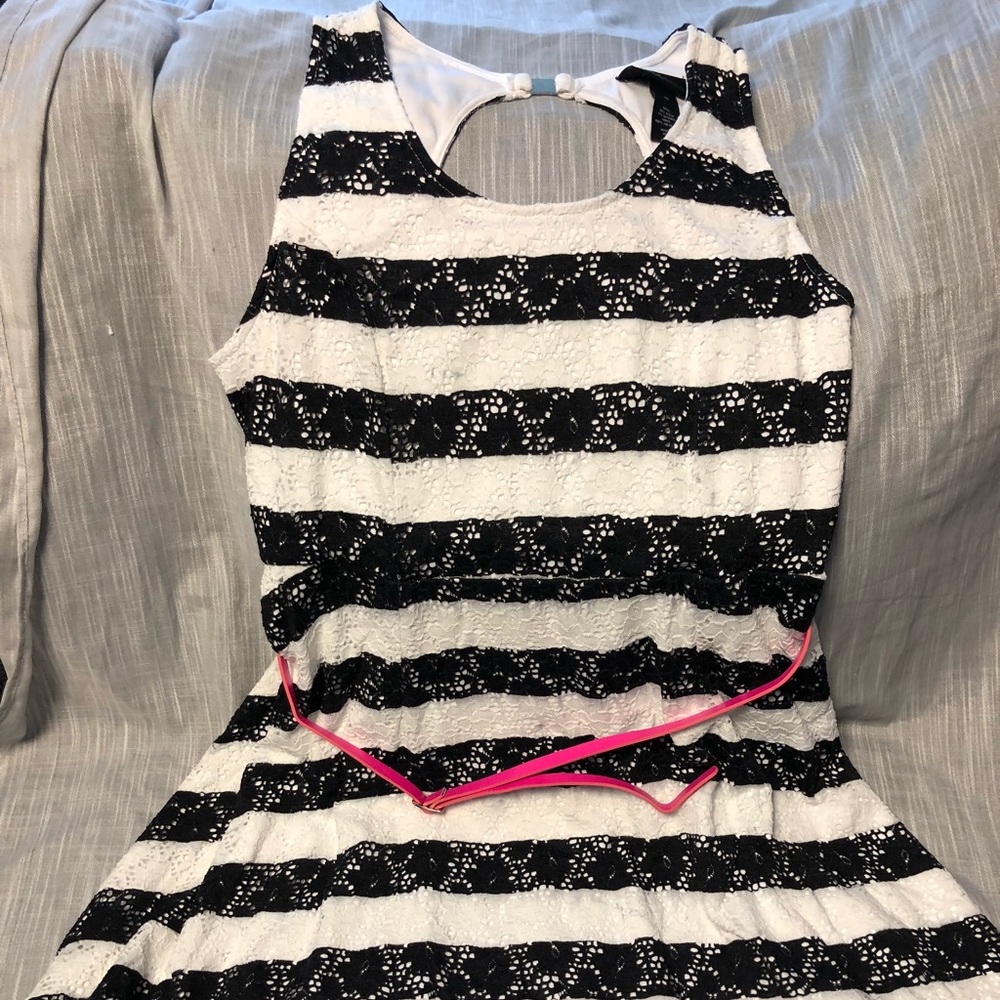 Belted Striped Dress